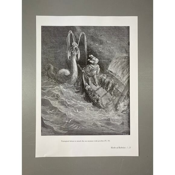 Dore, Works of Rabelais, Pantagruel, Devil, Illustration, Print, ~ 240707-WH 292 - Picture 2 of 4